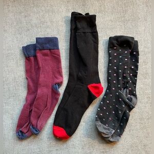 Men's Assorted Socks - Black, Red, and Pink